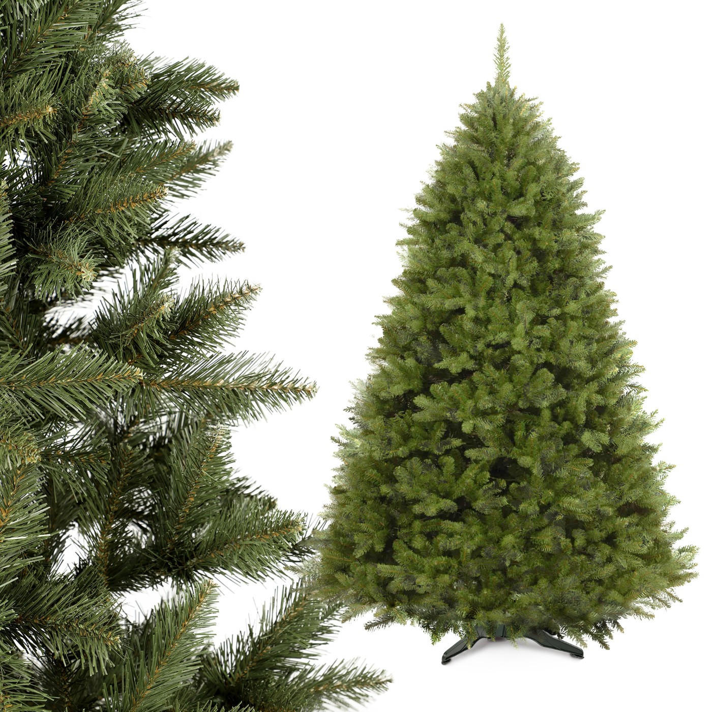 KADAX Künstlicher Weihnachtsbaum Fichte 180 cm Naturkaukasisch - Grün, Kunststoff (180cm) - KADAX