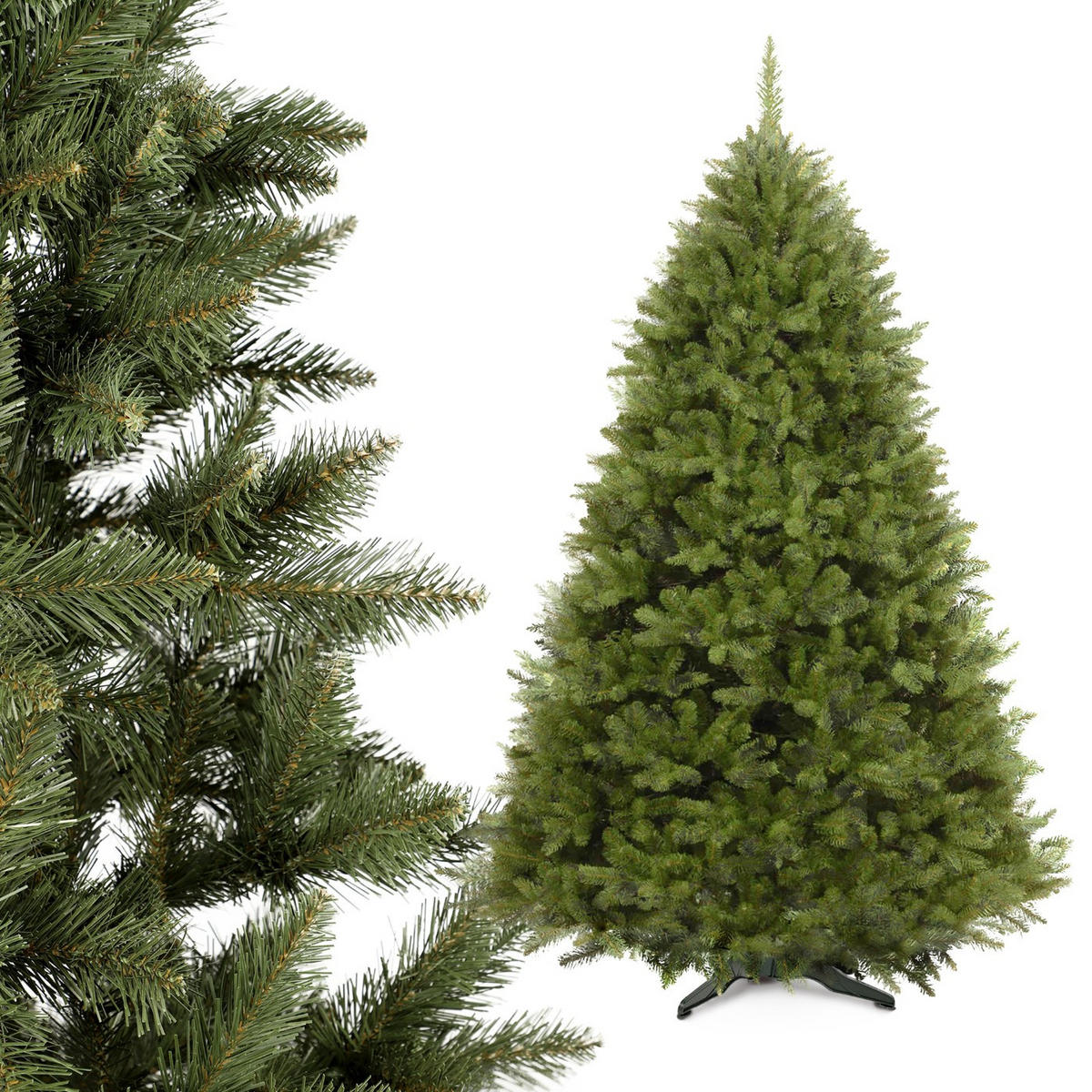 KADAX Künstlicher Weihnachtsbaum Fichte 180 cm Naturkaukasisch - Grün, Kunststoff (180cm) - KADAX