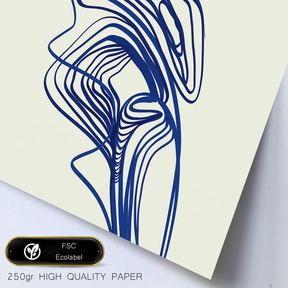 POSTER Set Mit 6 Verlockend Schrägen In Form Abstracts Ästhetische Dekorative Gemälde Für Ihr Wohnzimmer Schlafzimmer Zuhause A3 & A4 Schwarzer Rahmen - Schwarz, Papier (29/3cm) - Nacnic