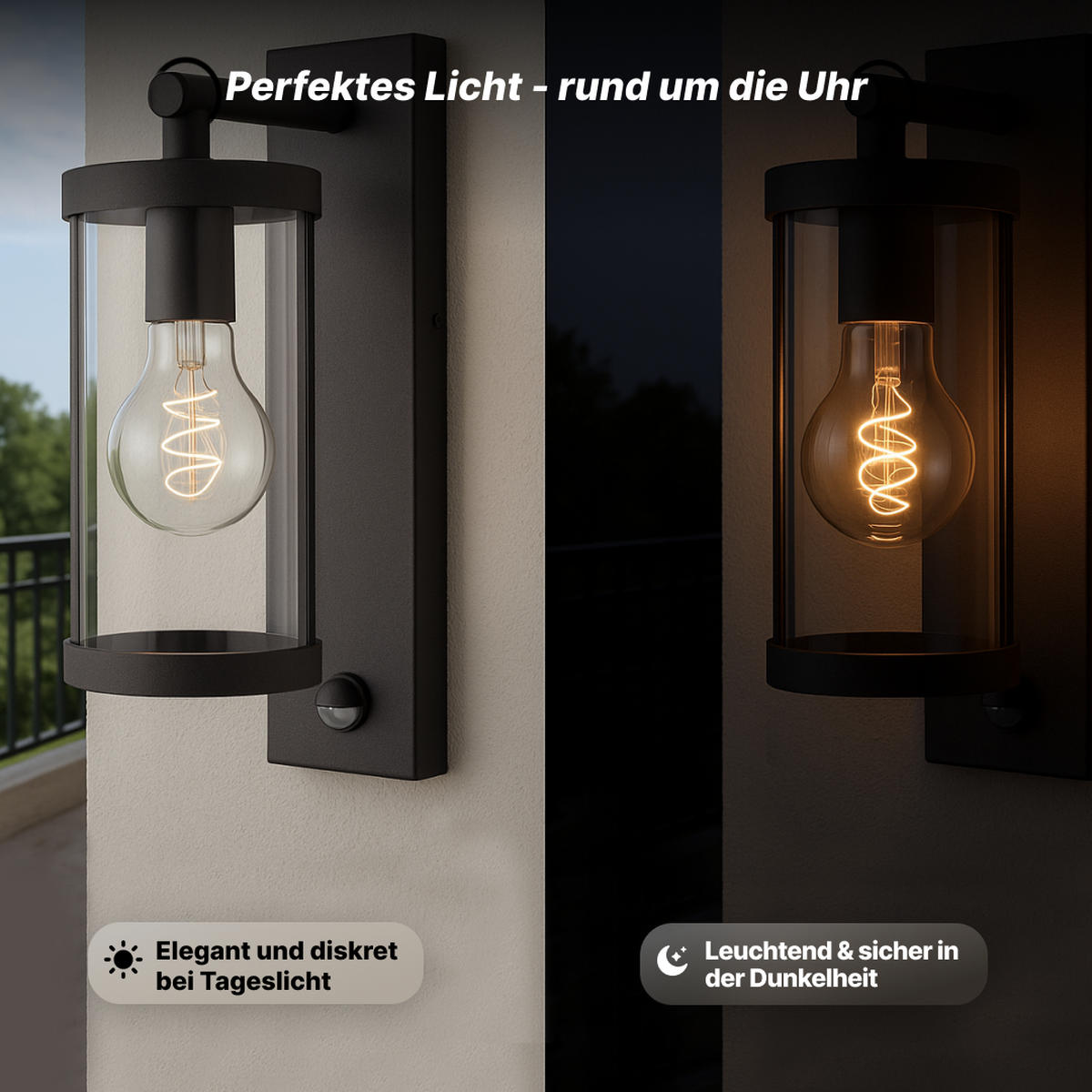 AUSSENWANDLEUCHTE Sidney 44291/06 - Schwarz, Metall (10.5/31.6/18.5cm) - Brilliant