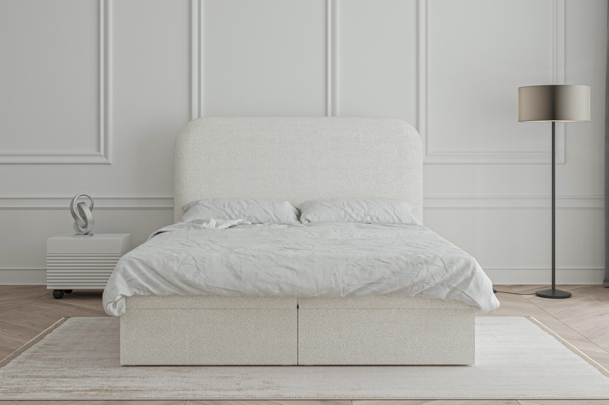 Thumbnail - Möblo Boxbett, Weiß, Holzwerkstoff, 2-Sitzer, 140x200 cm, Schlafzimmer, Betten, Boxspringbetten