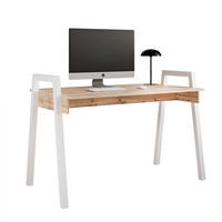 SCHREIBTISCH NOVO 120/68/82 cm, Weiß / Wotan-Eiche - Eiche Wotan/Weiß, Holzwerkstoff/Metall (68/120/82cm) - Idohome