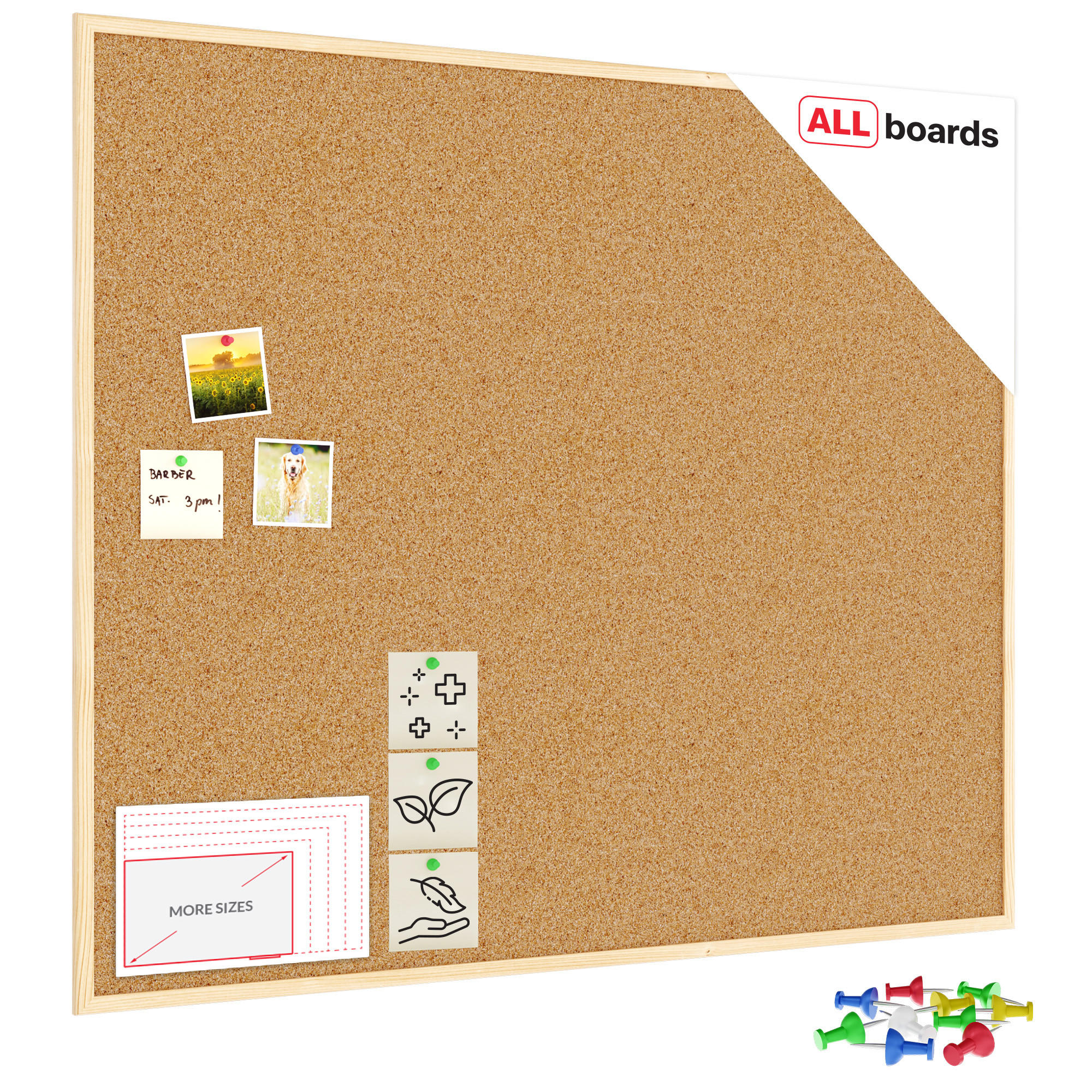 PINNWAND mit Naturholzrahmen 120x100cm - Braun, Holz (120/100/1cm) - ALLboards