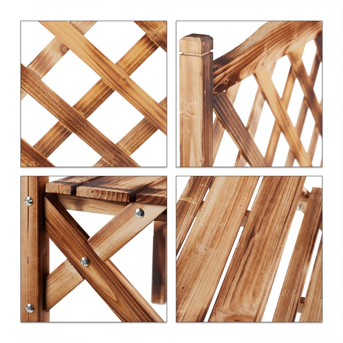 BLUMENTREPPE - Hellbraun, Holz (61/109/40cm) - Relaxdays