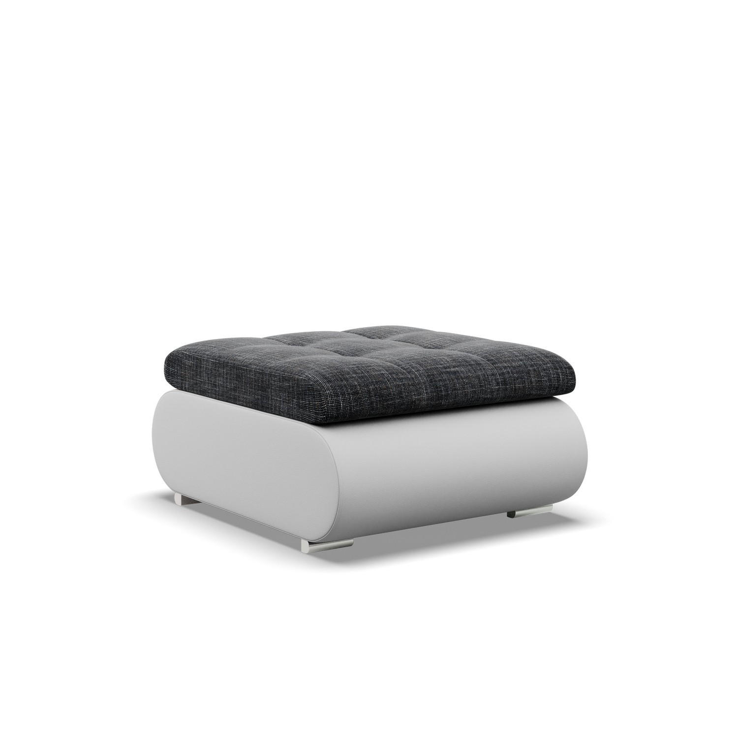 SITZPOUF FÜR DAS WOHNZIMMER FORESTA, Schwarz + Grau - Schwarz/Grau, Textil (88/42/70cm)