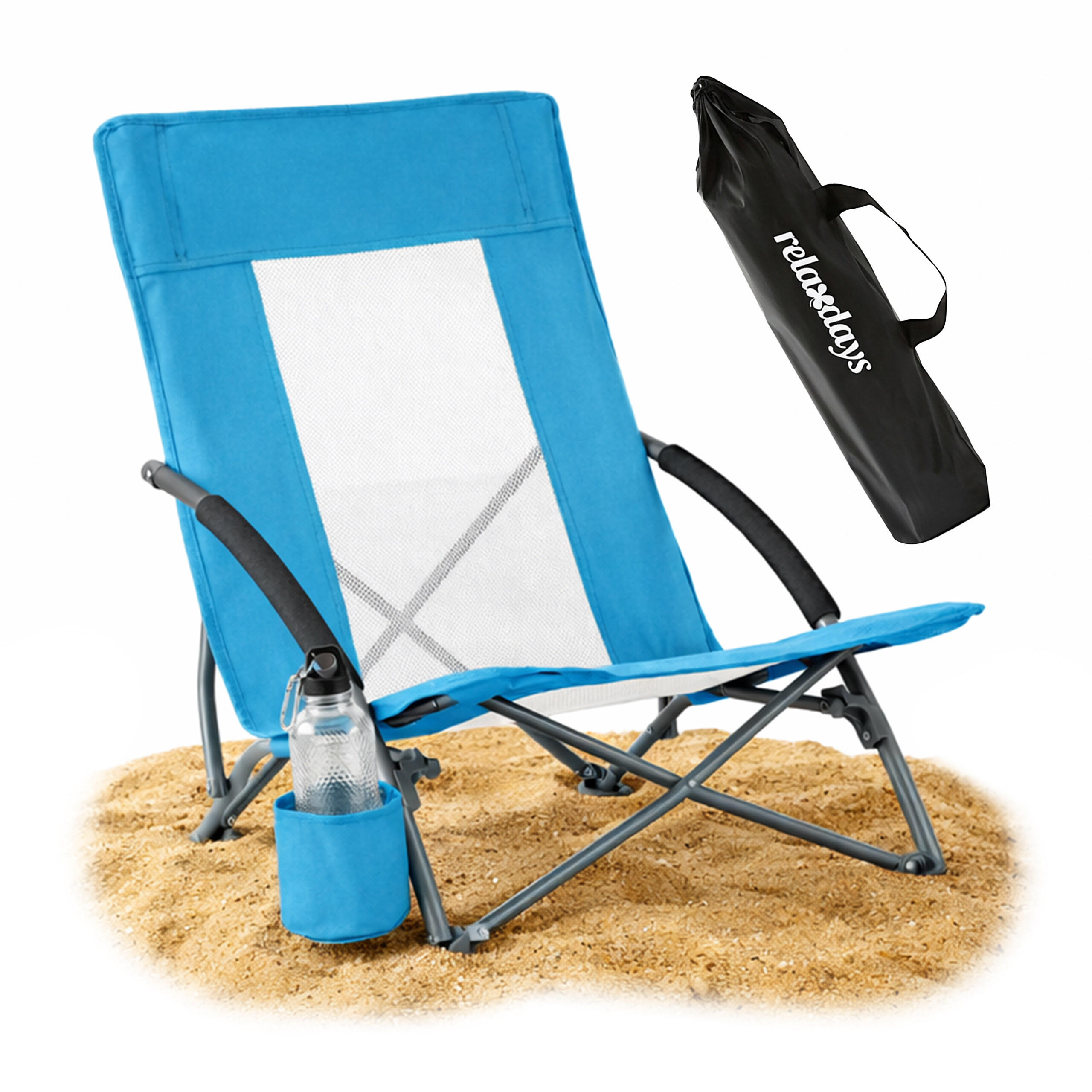 STOLICA - plava, tekstil/metal (55/67/58cm) - Relaxdays