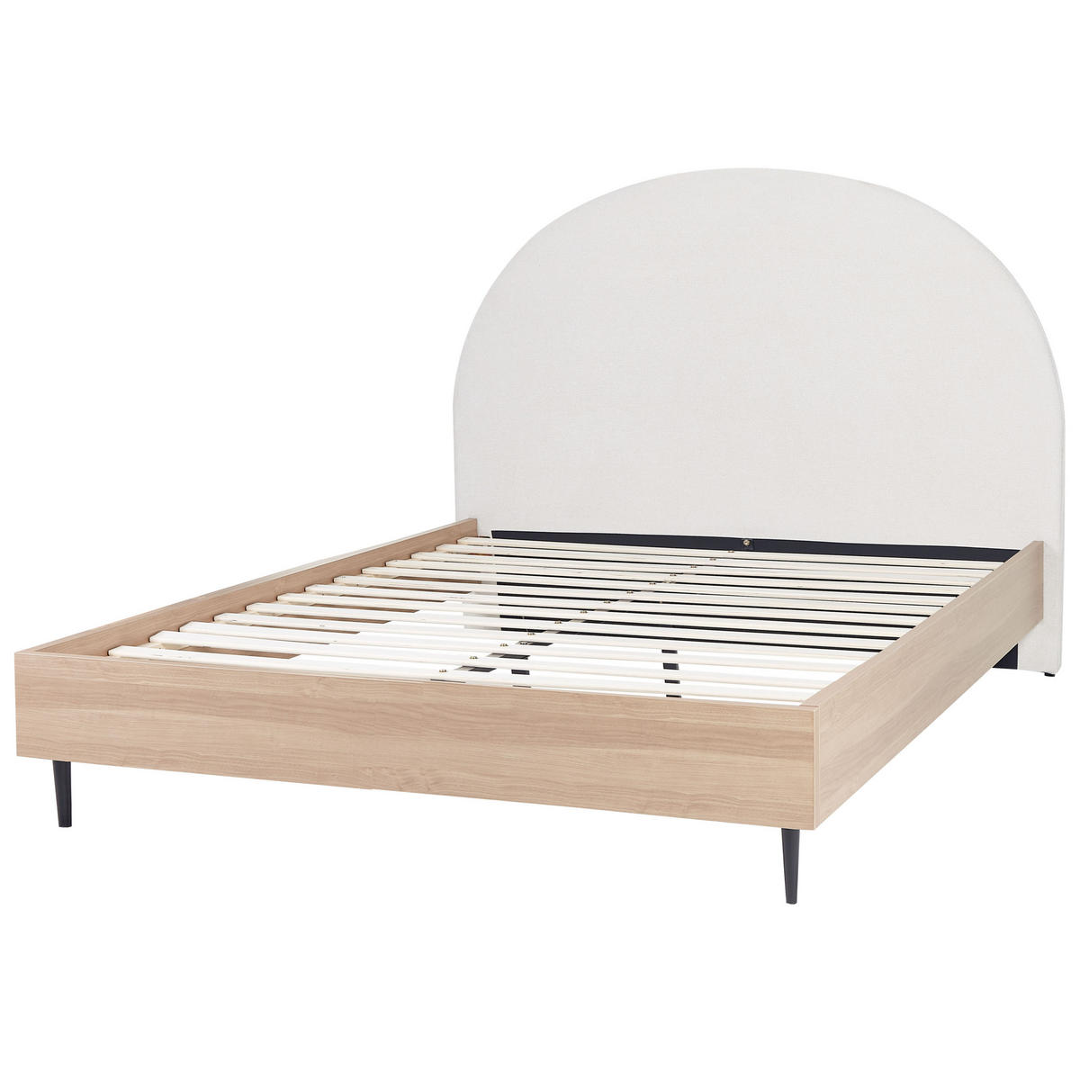 BETT 160/200cm Cremeweiß Millay - Creme, Textil (160/200cm) - Beliani