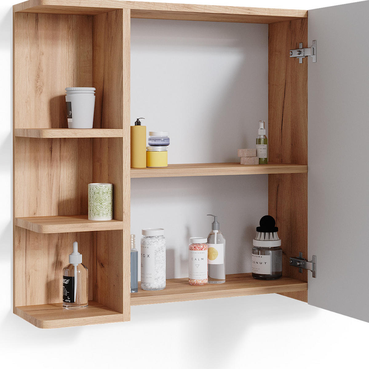 BADMÖBEL-SET Fynn Grün 2 Teile - Honigeiche/Grün, Holzwerkstoff (60/54/32cm) - Vicco