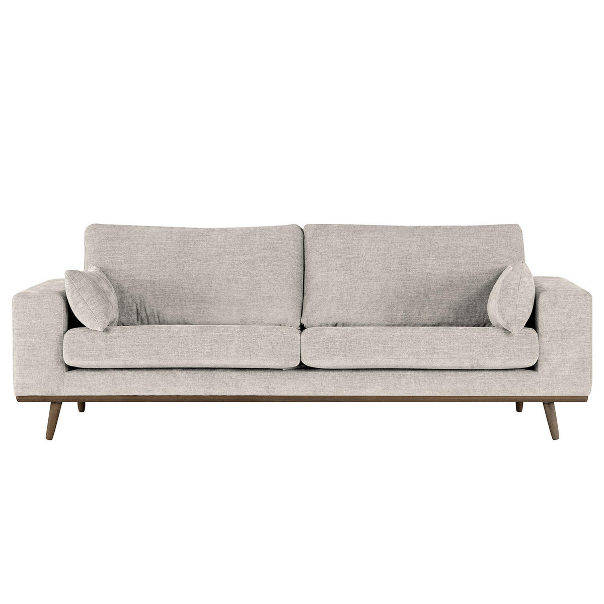2-SITZER SOFA - Eichefarben/Grau, Eichenholz/Textil (197/81/88cm) - home24