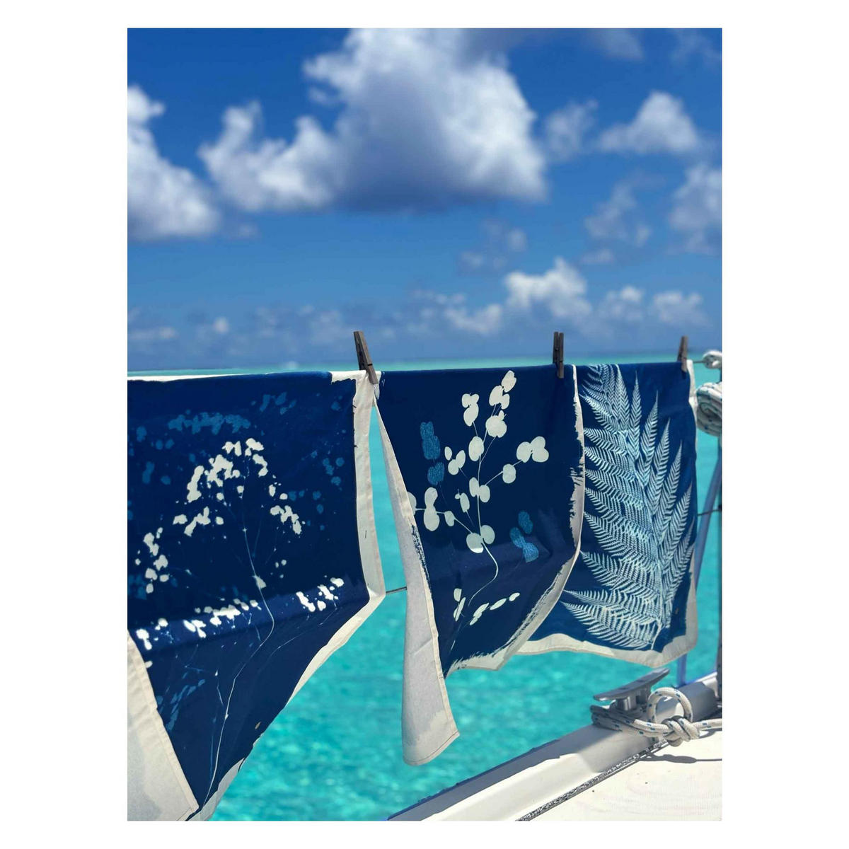 KÜCHENTUCH Eucalyptus blau 50 x 70 cm - Blau, Textil (70/50cm)