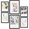 POSTER Set Mit 6 Abstrakte Figurative Kunst In Pastelltönen A3 & A4 Schwarzer Rahmen - Schwarz, Papier (29/3cm) - Nacnic