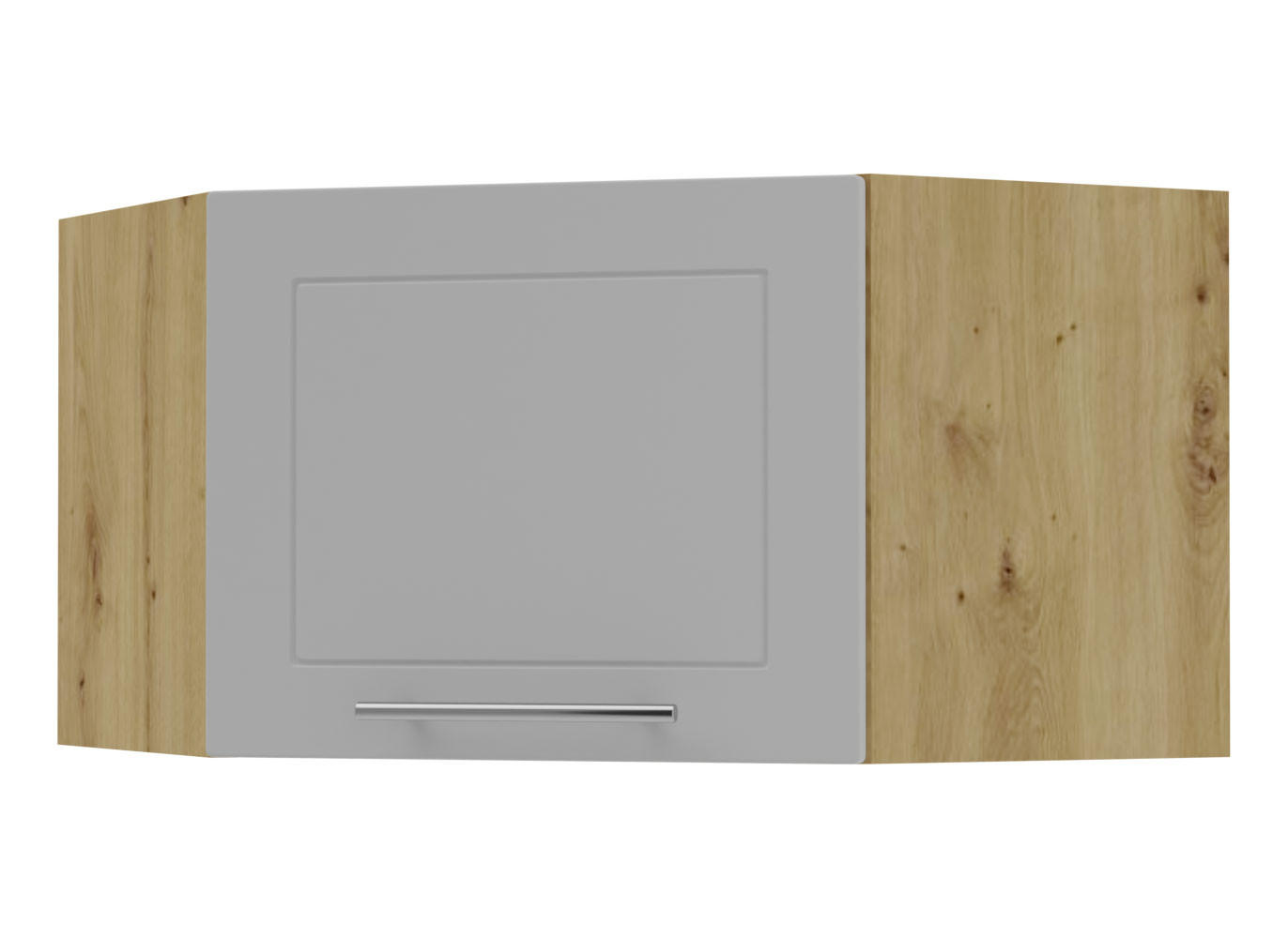 ECKHÄNGESCHRANK Kvantum W10/60/36 Dust Grey Matt / Eiche Artisan Matt 60 / 60 / 36cm - Eiche Artisan/Grau, Holz/Holzwerkstoff (60/36/60cm) - Feldmann-Wohnen