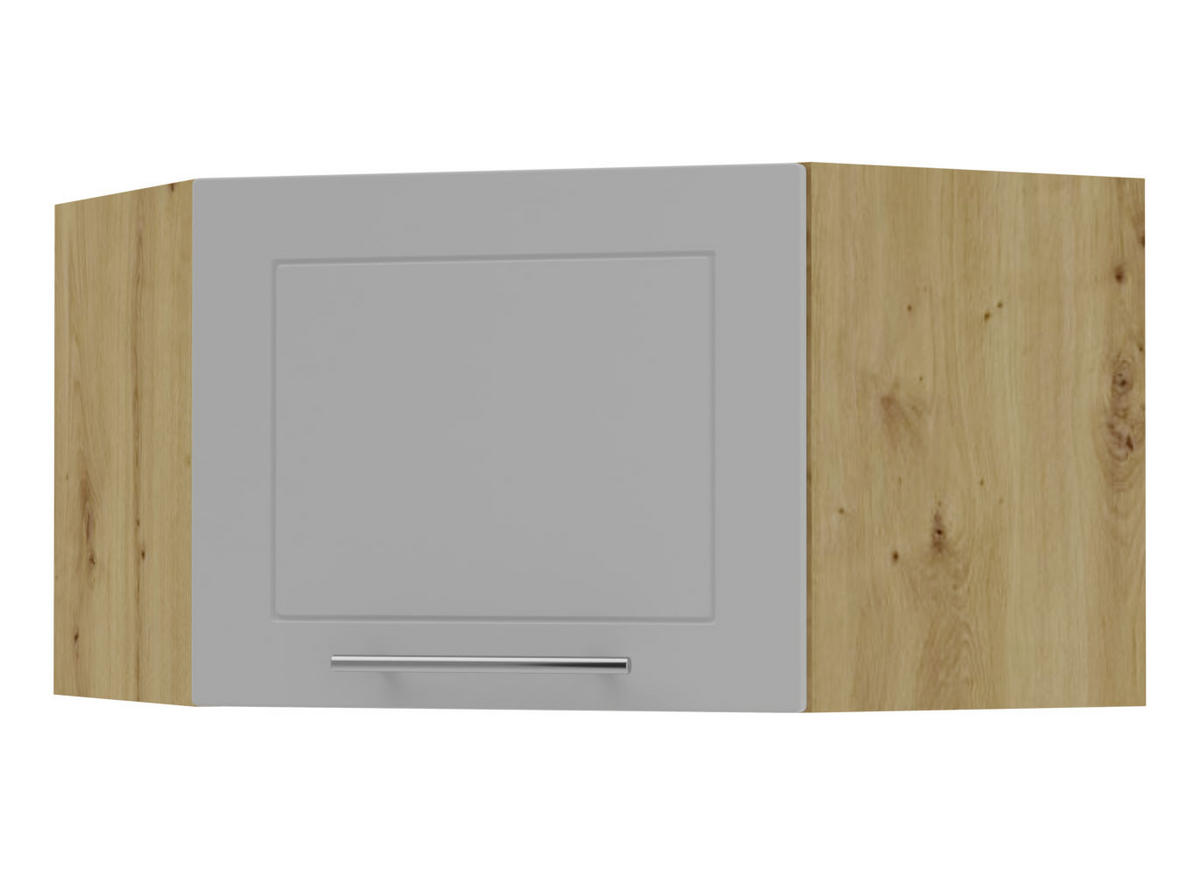 ECKHÄNGESCHRANK Kvantum W10/60/36 Dust Grey Matt / Eiche Artisan Matt 60 / 60 / 36cm - Eiche Artisan/Grau, Holz/Holzwerkstoff (60/36/60cm) - Feldmann-Wohnen