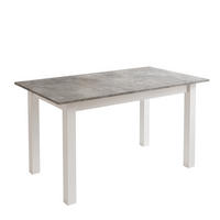 ESSTISCH ARTON 140-195 cm für 6-8 Personen - Weiß/Grau, Holzwerkstoff/Metall (140/80/77cm) - Lookway