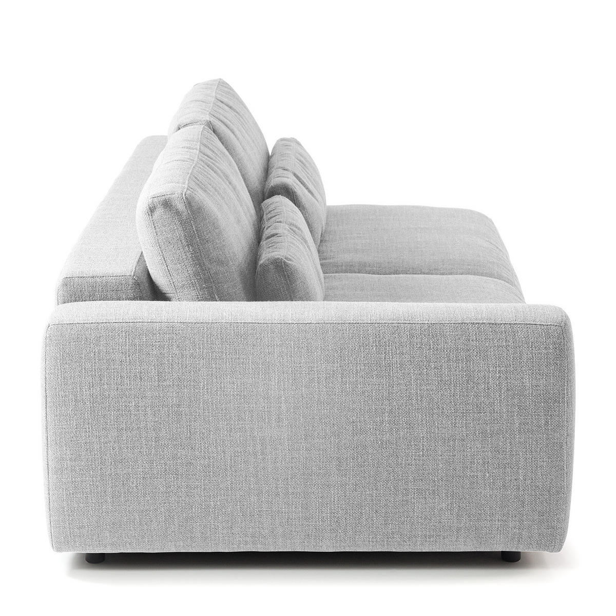 3-SITZER MODULSOFA - Hellgrau, Textil (228/80/117cm) - home24