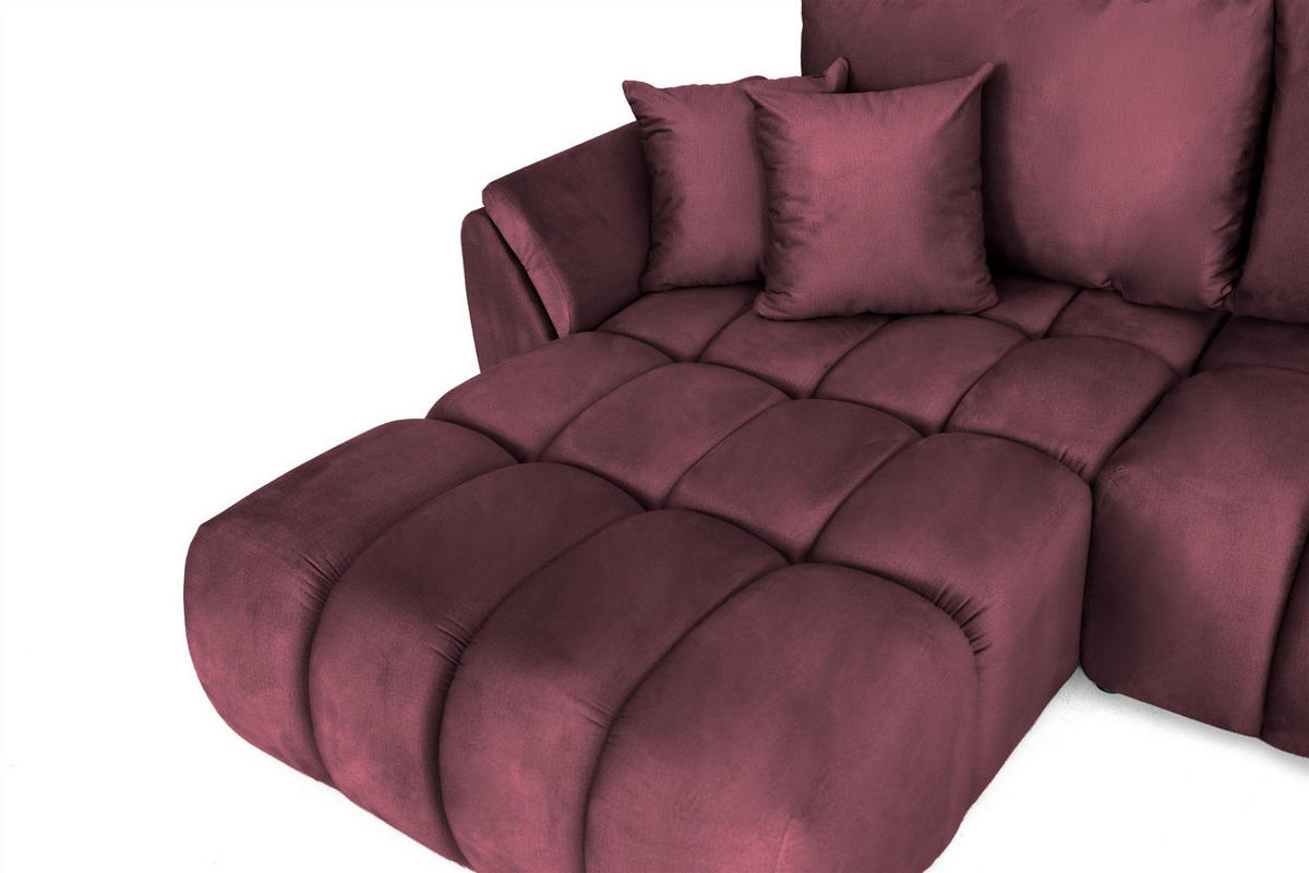 ECKSOFA Collin Mit Schlaffunktion - Bordeaux, Holzwerkstoff/Textil (280/185cm) - Fun Möbel