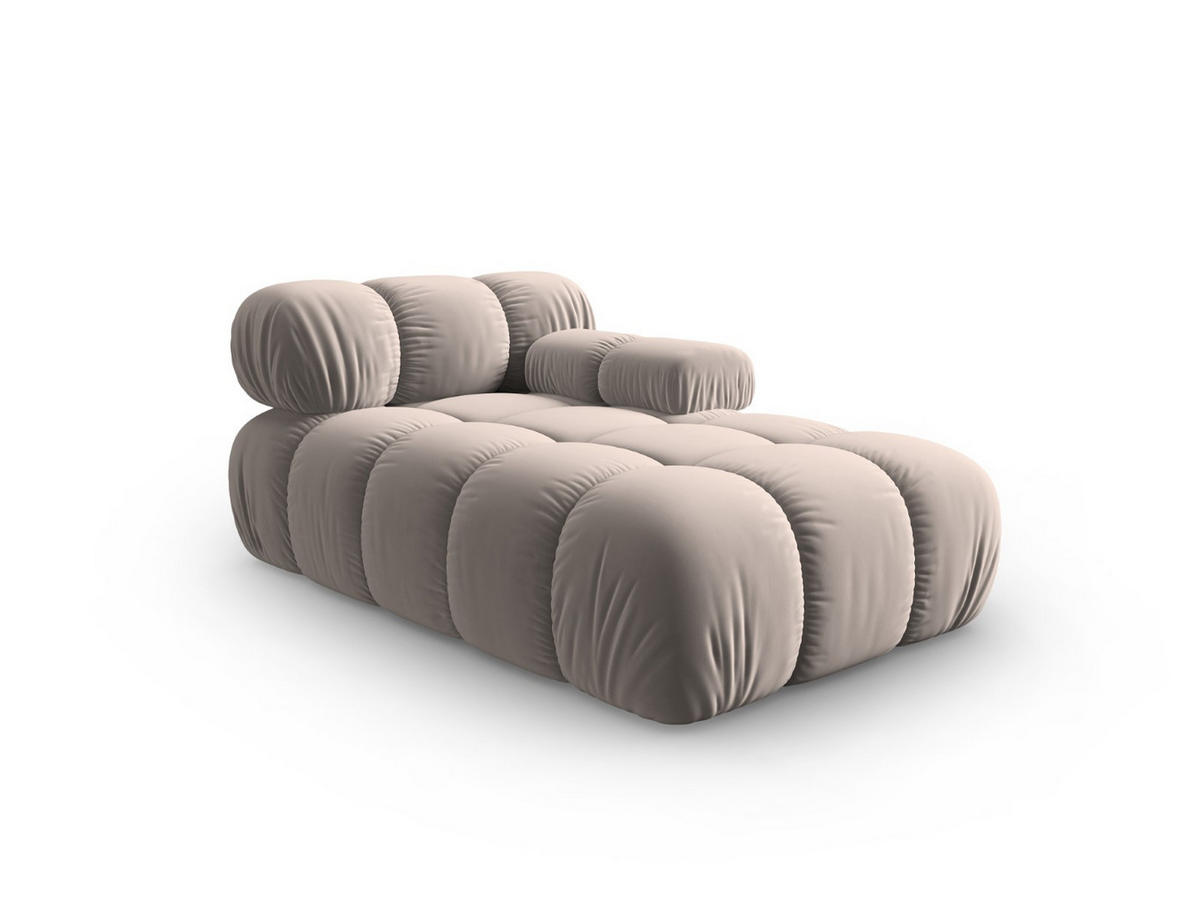 CHAISELONGUE rechts Bellis aus Samt beige - Beige, Textil (97/62/157cm) - Micadoni