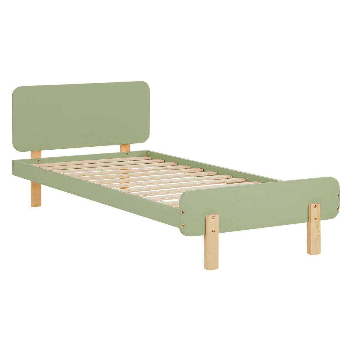 KINDERBETT GRÜN 90/200 Lattenrost Matratze - Grün, Holz (95/77/209cm) - Homestyle4u