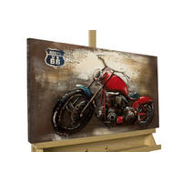 METALLBILD Rot 60/40 cm - Rot/Braun, Metall (2.04/40cm) - KUNSTLOFT