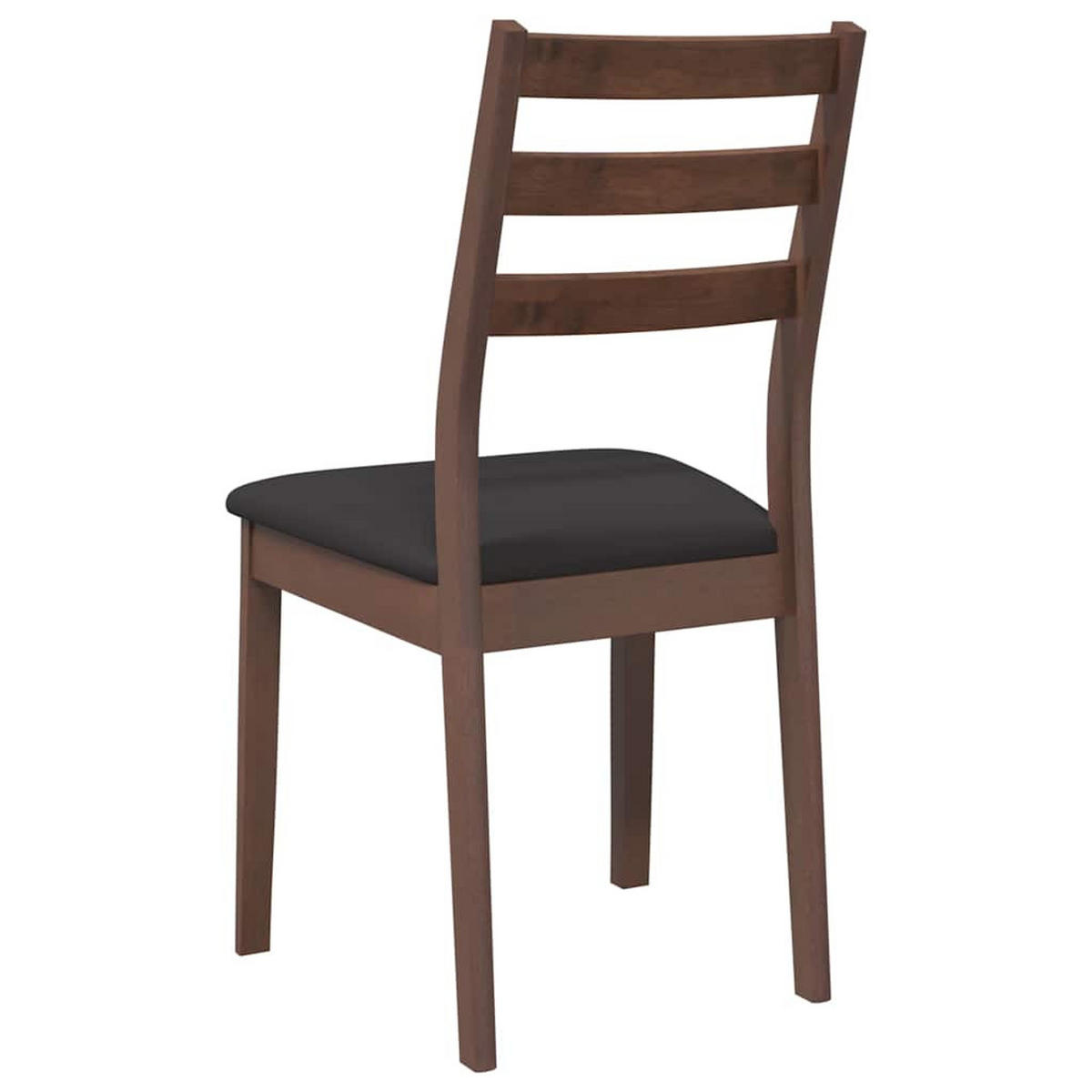 ESSZIMMERSTÜHLE mit Kissen 2 Stk. Braun Massivholz Gummibaum 48.5*49*90cm - Dunkelbraun/Schwarz, Holz (48.5/90/49cm) - ZMH