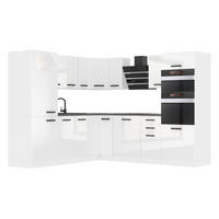 KÜCHE L-Form STACY, ohne Arbeitsplatten, Weiß Hochglanz - Weiß Hochglanz, Holz (420/204/60cm) - B BELINI GROUP