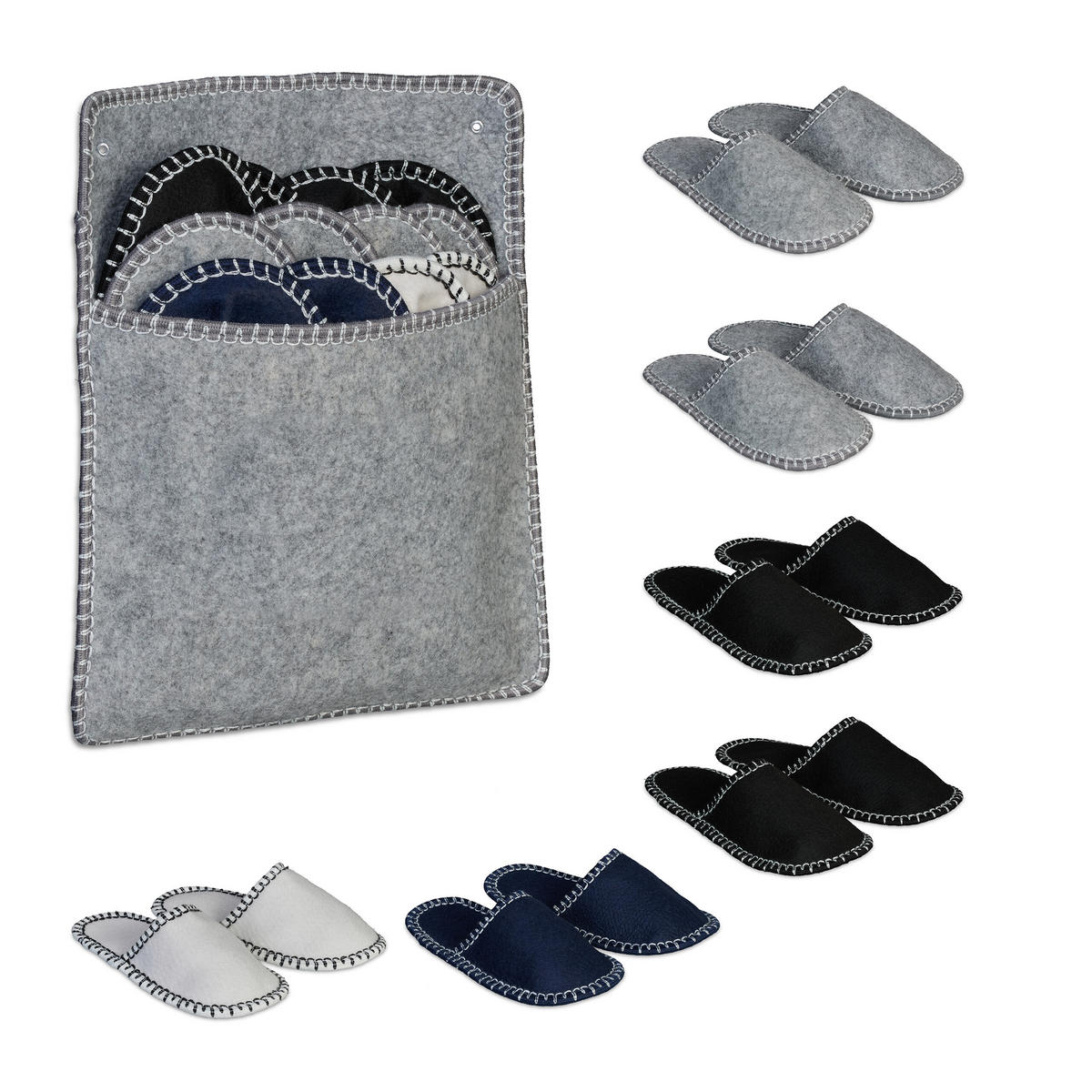 6XGÄSTEHAUSSCHUHE - Multicolor, Textil (31/10cm) - Relaxdays