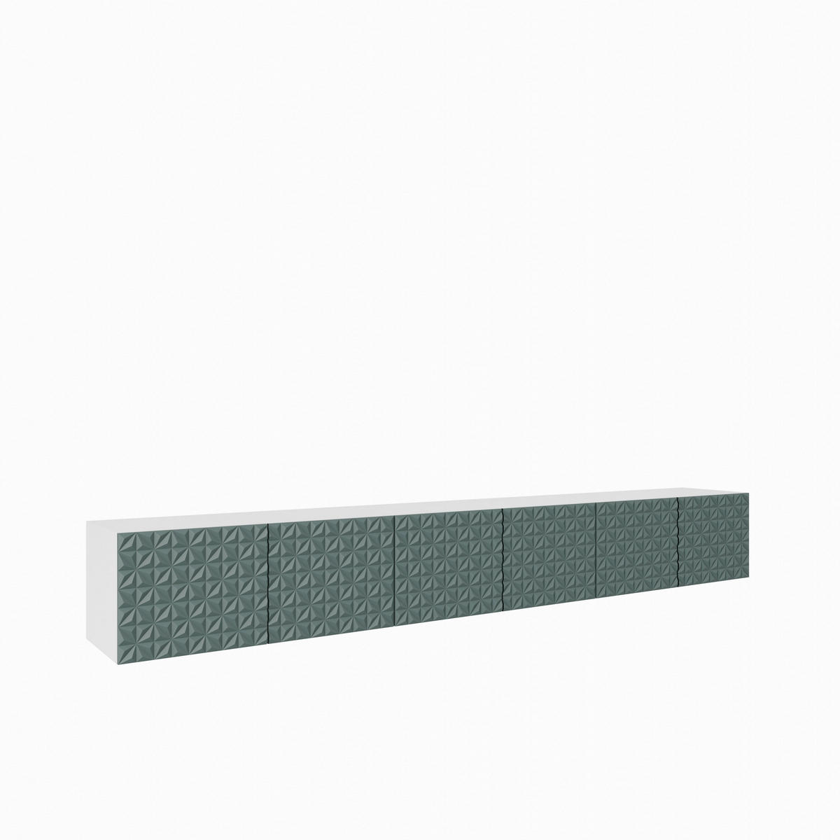 LOWBOARD ROVA 300/41/40 cm, Hängender TV-Schrank Weiß / Grün - Weiß/Grün, Holzwerkstoff (300/41/40cm) - MASSENO