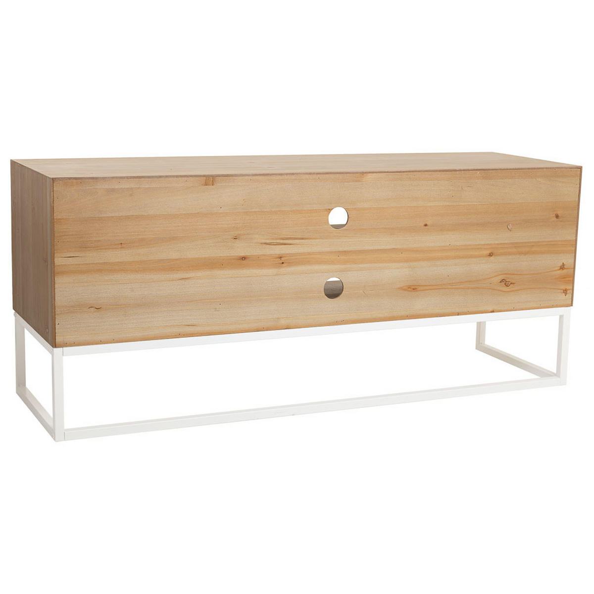 LOWBOARD aus Holz, Weiß, 120x40x53 - Weiß, Holz (120/53/40cm) - Wanderlust
