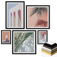 WANDBILDER 5er-Set - 50x50 cm & 20x30 cm & 40x60 cm Schwarzer Rahmen - Illustrationen der Stadtarchitektur - Schwarz, Kunststoff (40/60cm) - ArtPrintCave