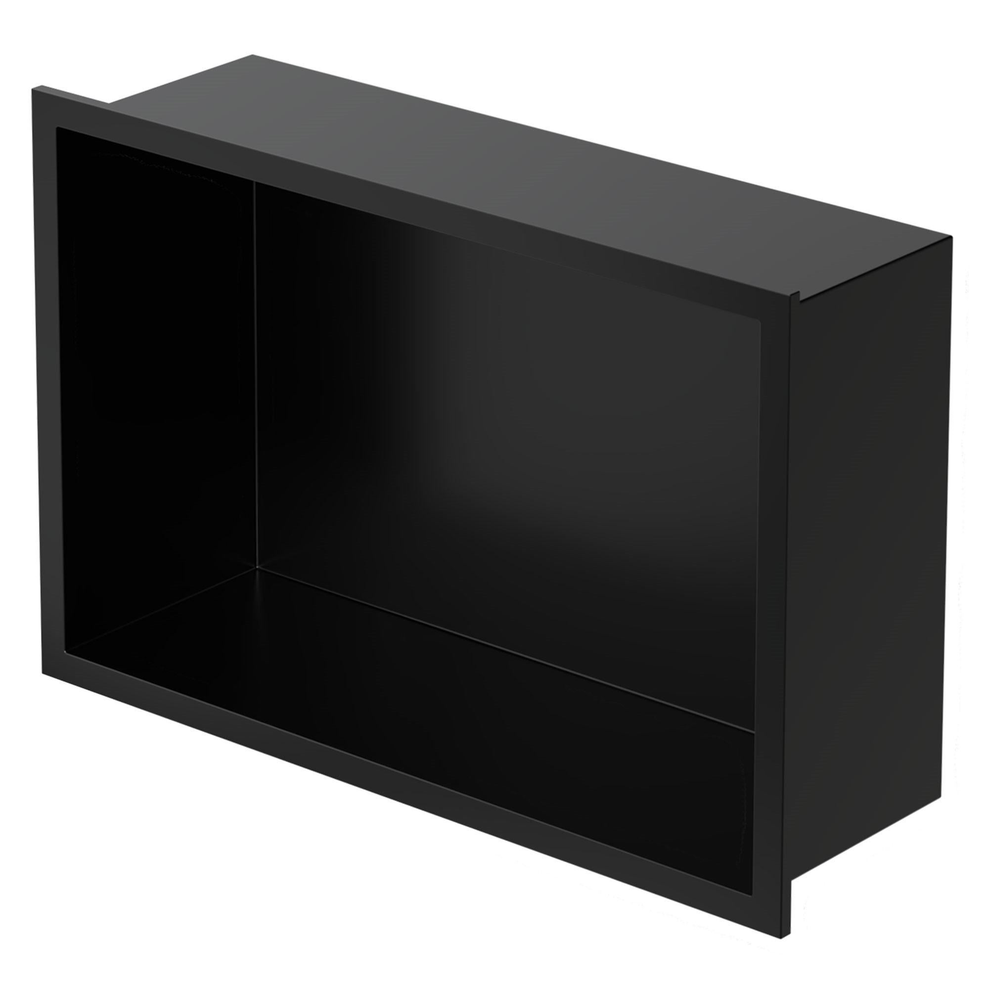 DUSCHNISCHE Schwarz 30/20 cm - Schwarz, Metall (22/10/32cm) - LuxeBath