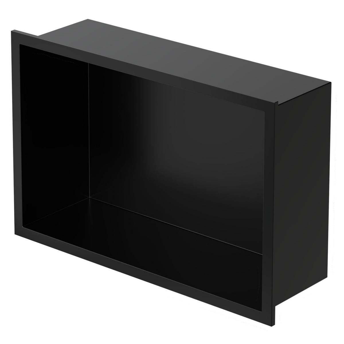 DUSCHNISCHE Schwarz 30/20 cm - Schwarz, Metall (22/10/32cm) - LuxeBath