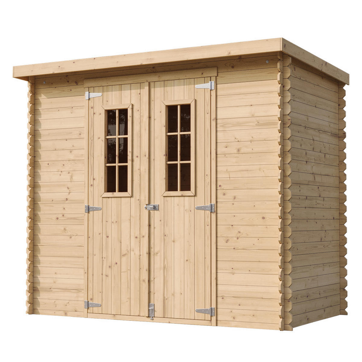 GARTENHAUS HOLZ mit imprägniertem Boden B239xL142xH200 cm/ 2,63 m2 - M310C+M310G - Beige, Holz (239/200/142cm) - Timbela