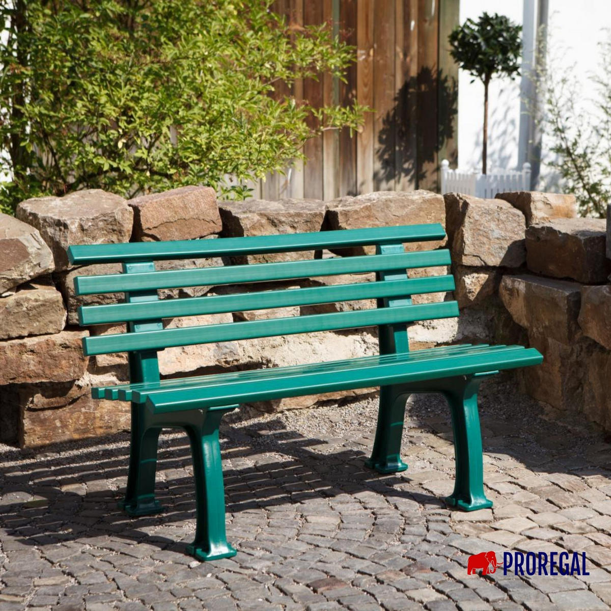 GARTENBANK Antigua 2 Sitzer Grün 74 x 120 x 54 cm Witterungskunststoff & UV Beständiger Kunststoff - Grün, Kunststoff (120/74/54cm) - PROREGAL