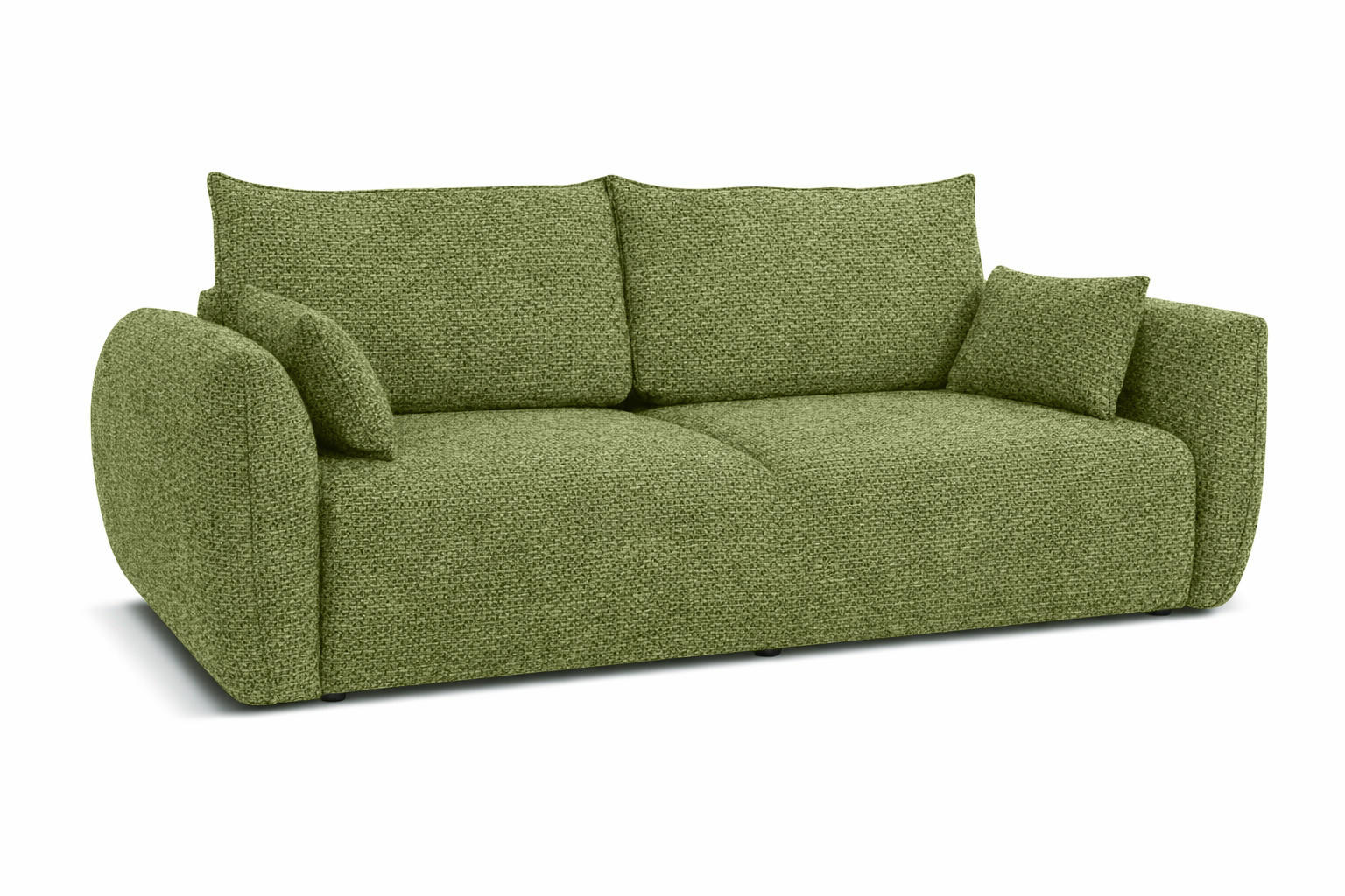 SOFA Mit Schlaffunktion Und Bettkasten, Chenille-Stoff Artico, Moss, Zephira - Grün, Holz (238/87/102cm) - Kaiser Möbel