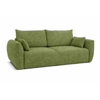 SOFA Mit Schlaffunktion Und Bettkasten, Chenille-Stoff Artico, Moss, Zephira - Grün, Holz (238/87/102cm) - Kaiser Möbel