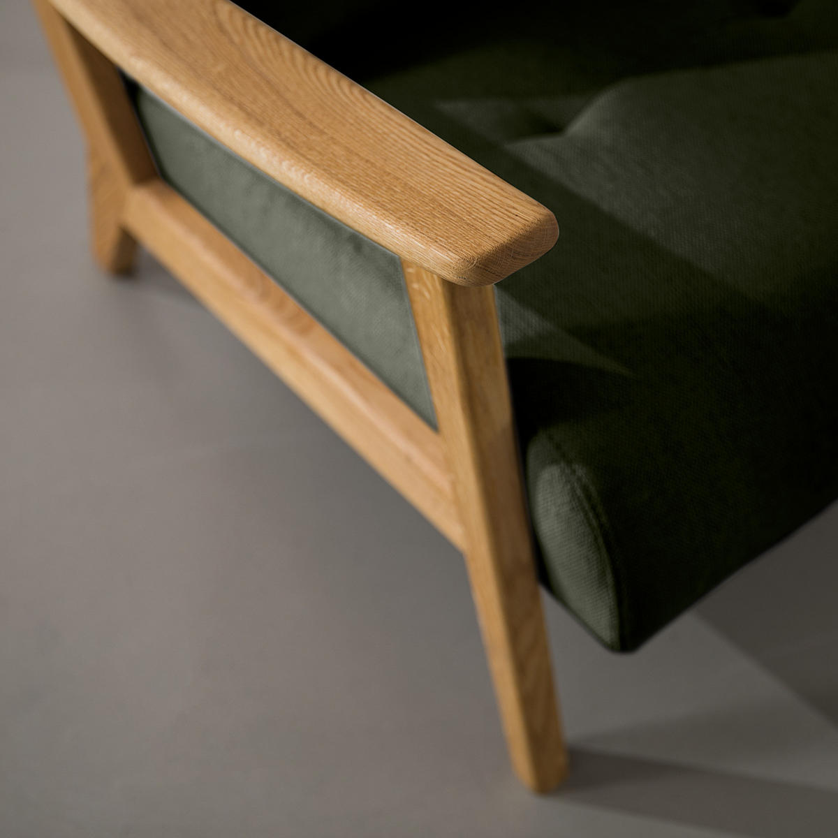 SESSEL - Eichefarben/Grau, Eichenholz/Textil (83/80/75cm) - home24