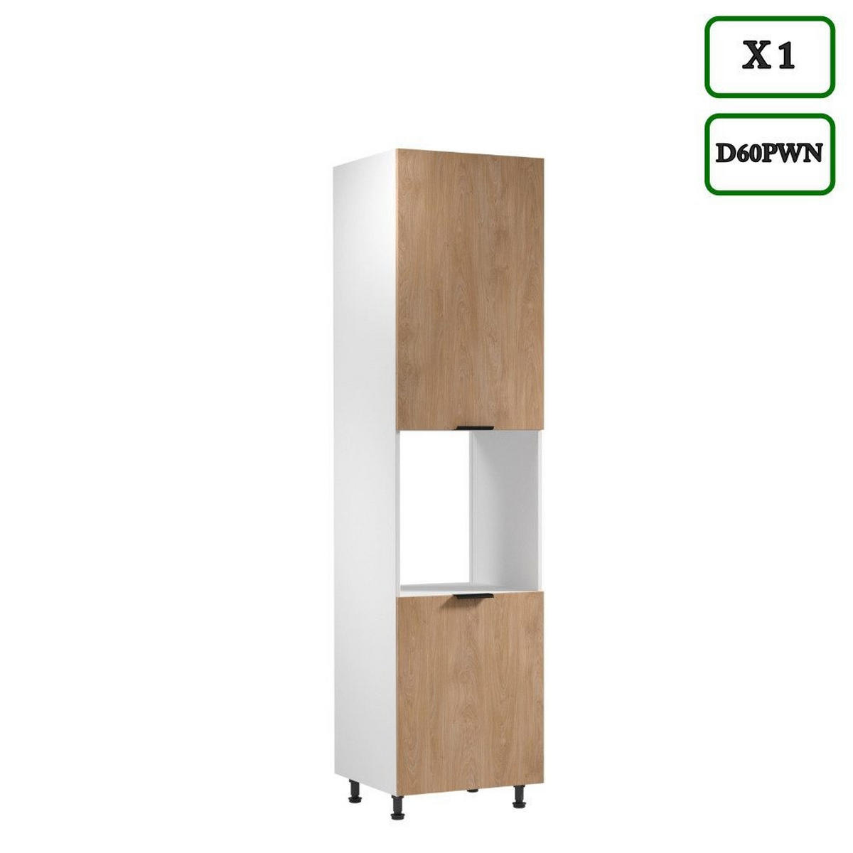 KÜCHENZEILE 400 cm –Sorento K73-M400 - in Sonoma Eiche / Weiß - Schwarz/Weiß, Holz/Metall (400/247/58cm)