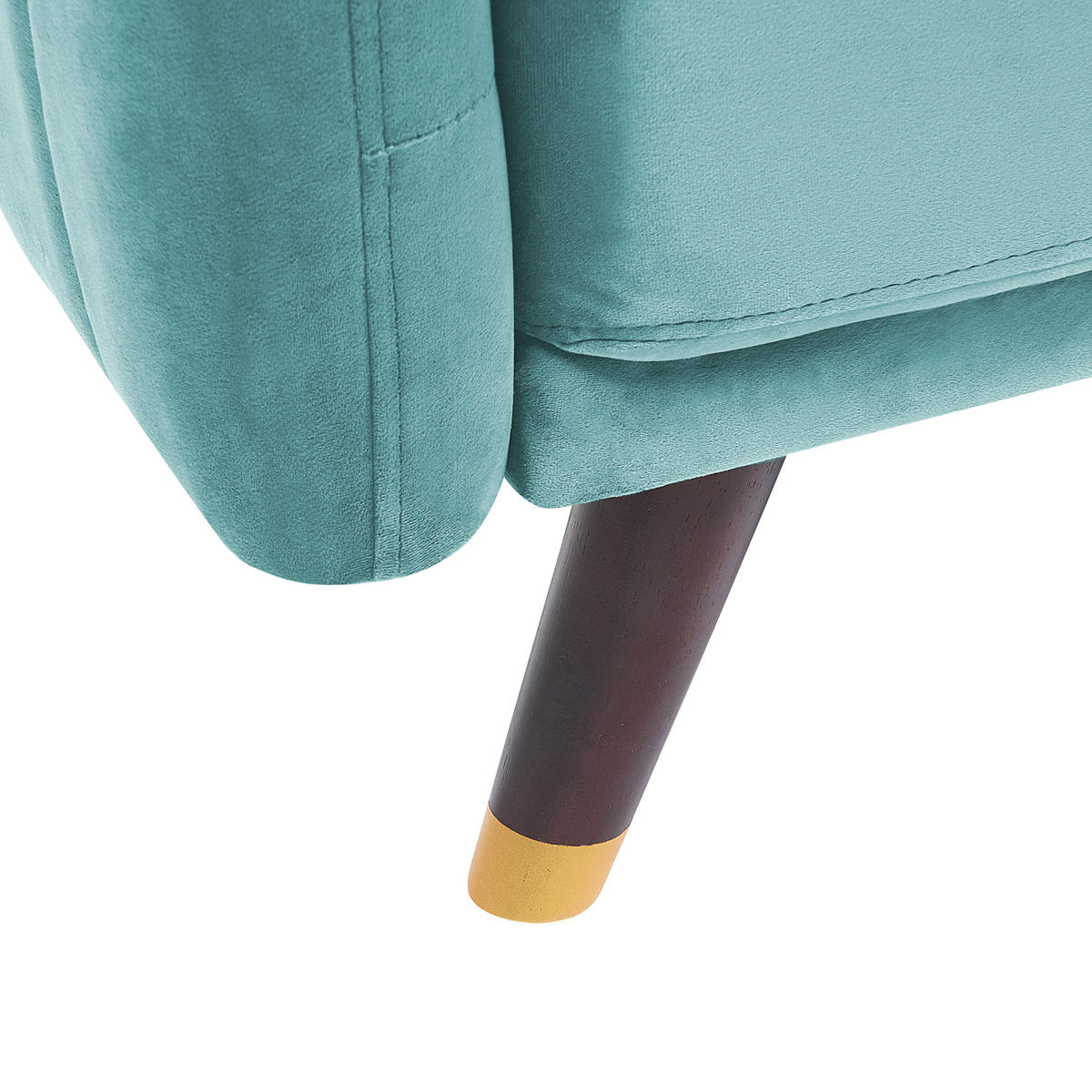 3-SITZER-SCHLAFSOFA Samtstoff Hellblau Senja - Hellblau, Textil (200/87/95cm) - Beliani