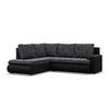ECKSOFA LINKS MIT SCHLAFFUNKTION FORESTA, Schwarz + Schwarz - Schwarz, Textil (230/200cm) - Mebligo