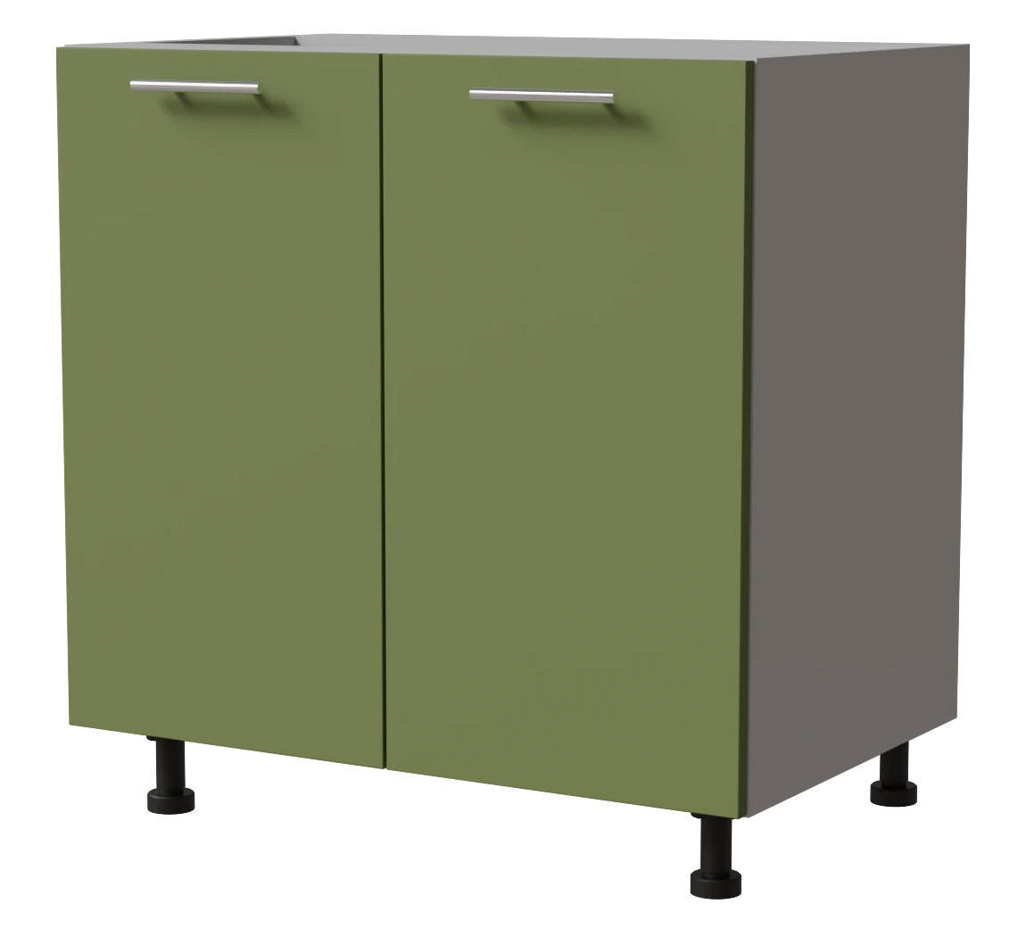 Feldmann-Wohnen Unterschrank Grün, Grau 80x82x50 cm