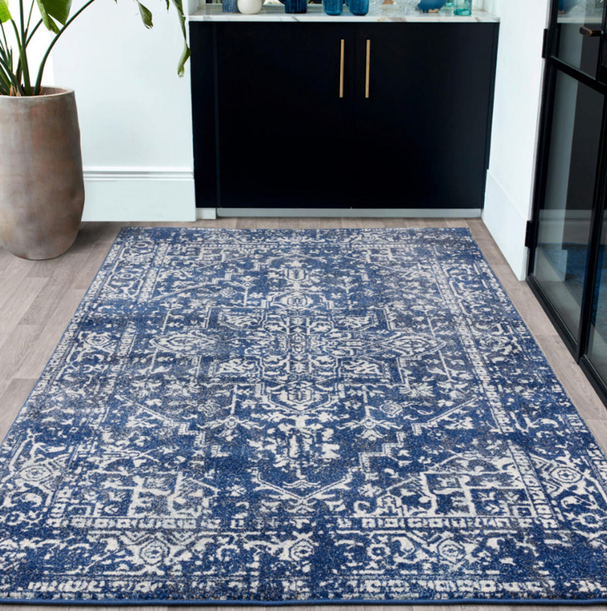 TEPPICH modern Flachgewebe Mosaik AVON Blau 120 x 170 cm - Blau, Textil (120/170cm) - Novatrend