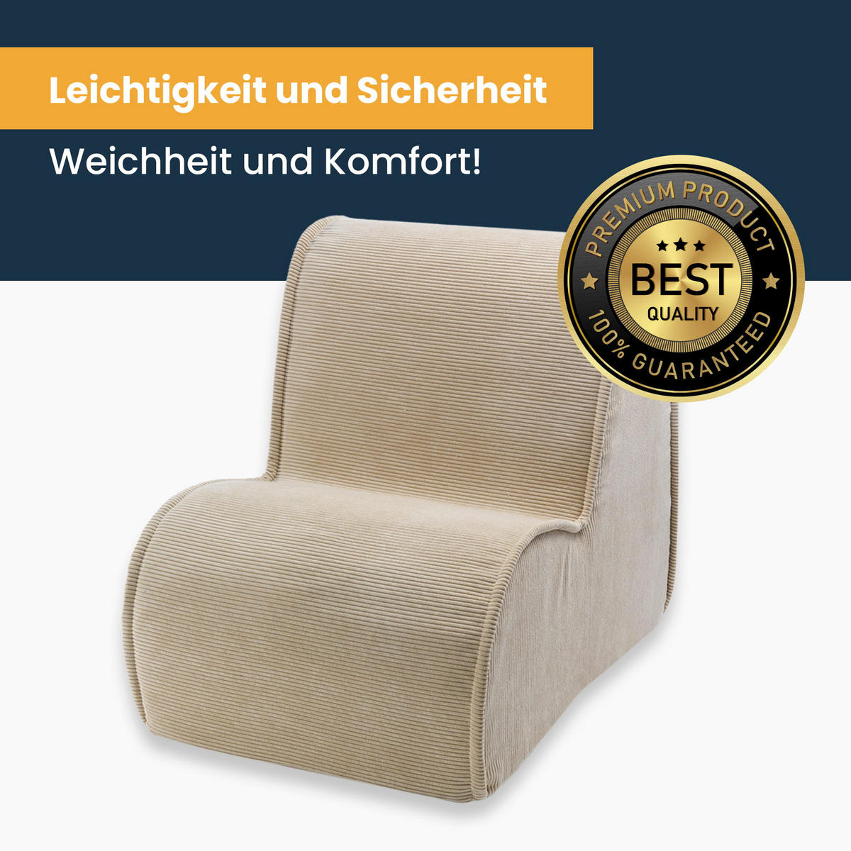 STUHL für Kinder, Kord, Sand - Beige, Textil (40/50/60cm) - MeowBaby
