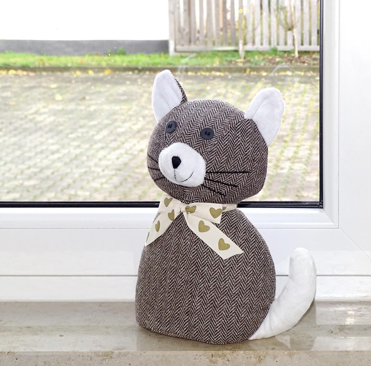 TÜRSTOPPER Katze Camero - Grau, Textil (18/9cm) - Lashuma