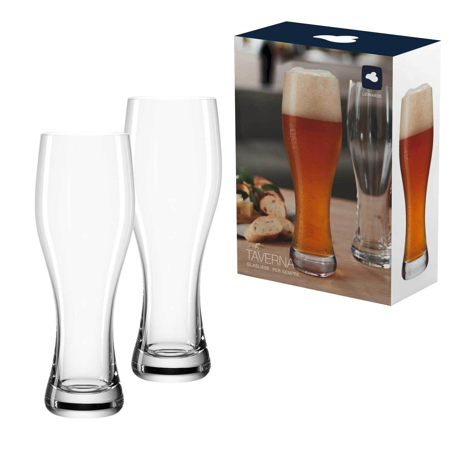 WEIZENBIERGLÄSER Taverna transparent 330 ml 2er Set - Transparent, Glas (0.33L) - Leonardo Living