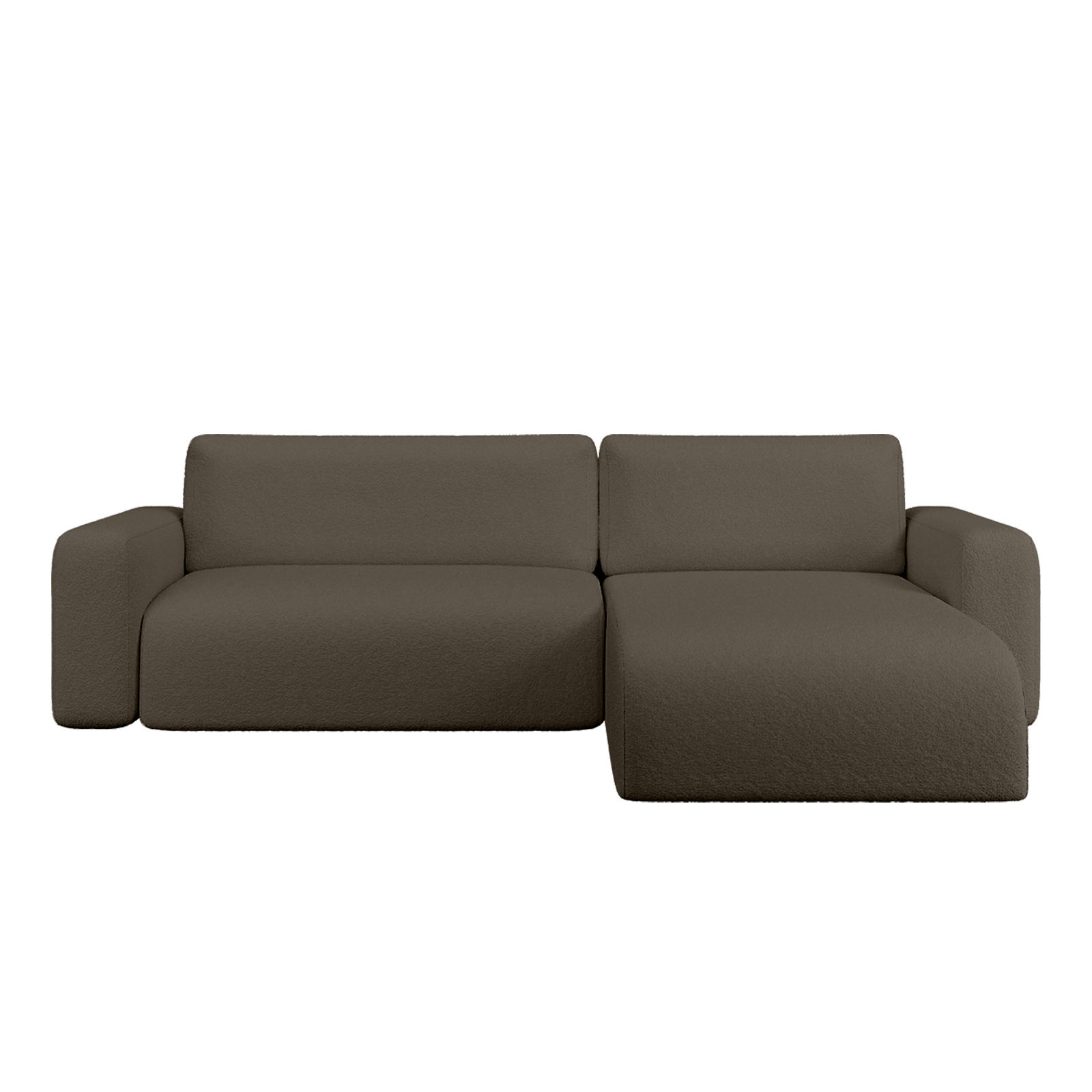 ECKSOFA TALW L mit Schlaffunktion, Dunkelbraun - Dunkelbraun, Textil (294/185cm) - Fedve