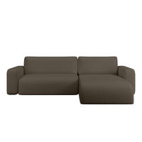 ECKSOFA TALW L mit Schlaffunktion, Dunkelbraun - Dunkelbraun, Textil (294/185cm) - Fedve