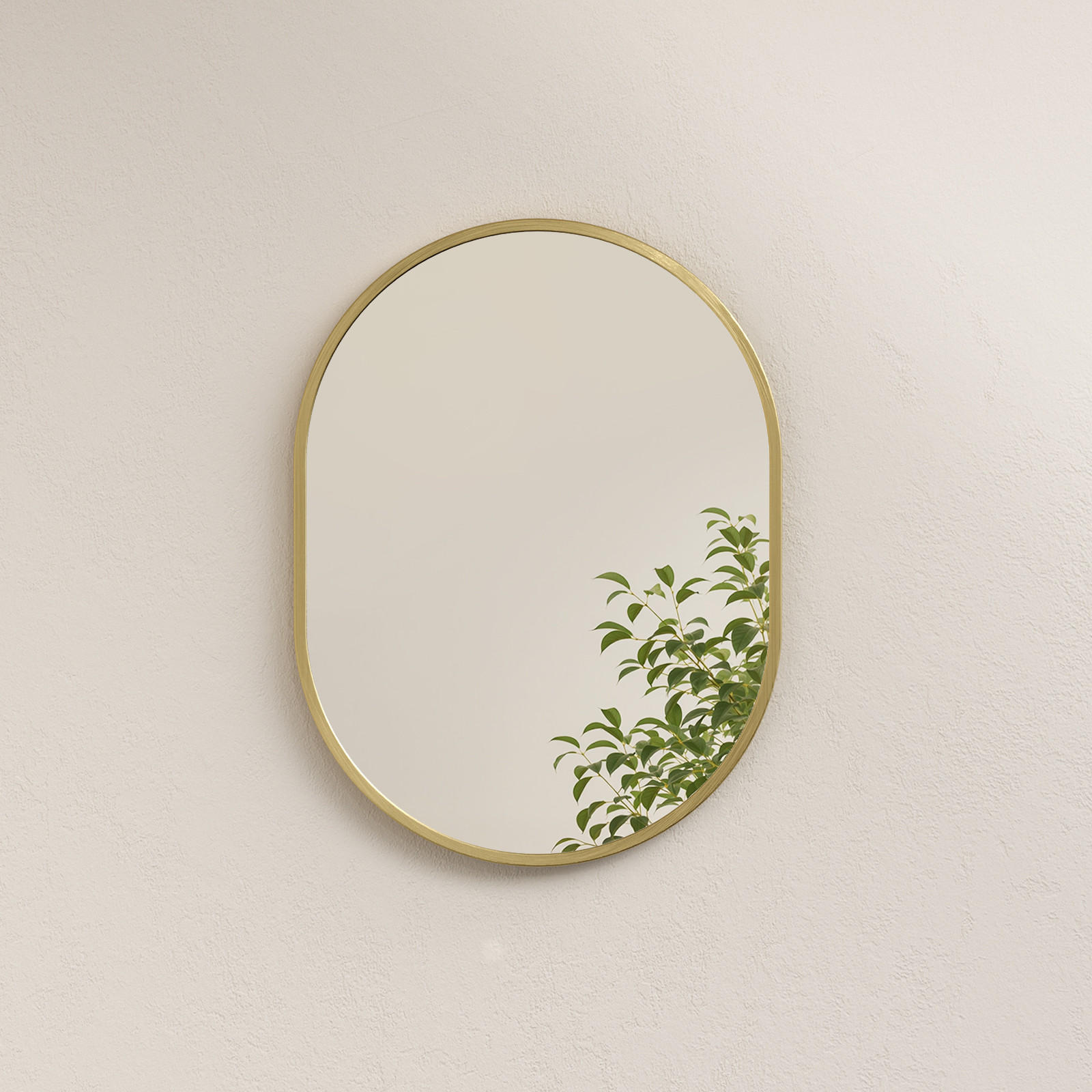 WANDSPIEGEL Umweltfreundlicher Glasspiegel Ovale Schwarz 60/45/2 cm - Schwarz, Glas/Metall (45/60/2cm) - EMKE