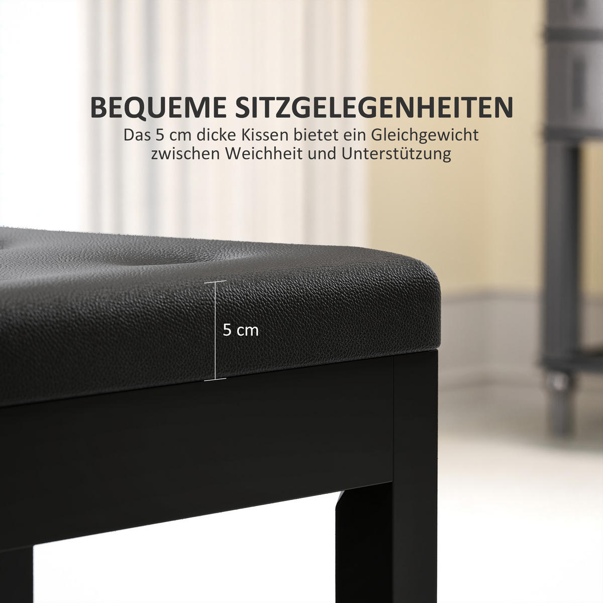 KLAVIERBANK Klavierhocker mit Stauraum, Schwarz, 55 x 34 x 50 cm - Schwarz, Holz (55/50/34cm) - HOMCOM