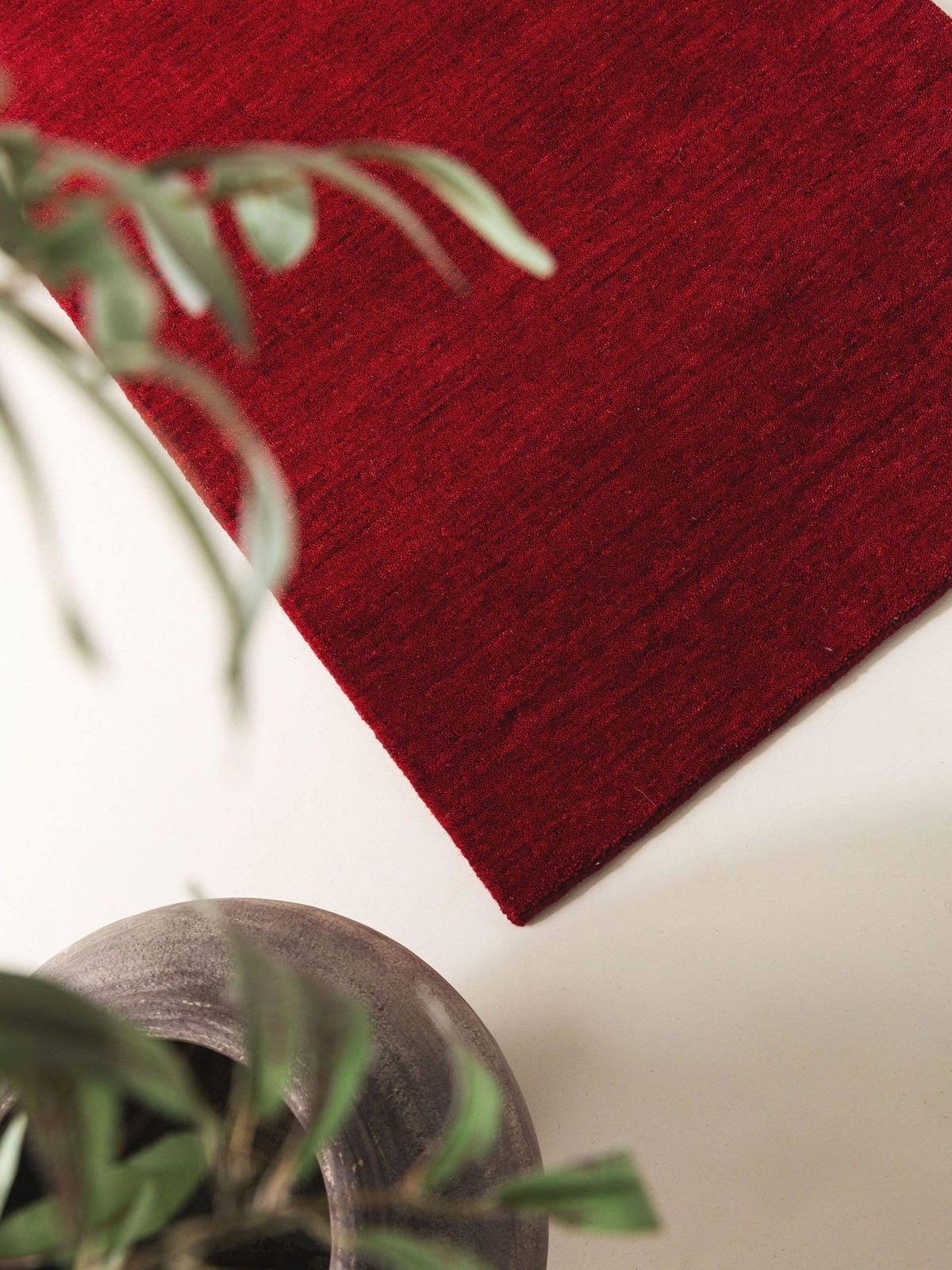 WOLLTEPPICH-LÄUFER Jamal Rot 70x200 cm - Rot, Textil (70/1cm) - KUNSTLOFT