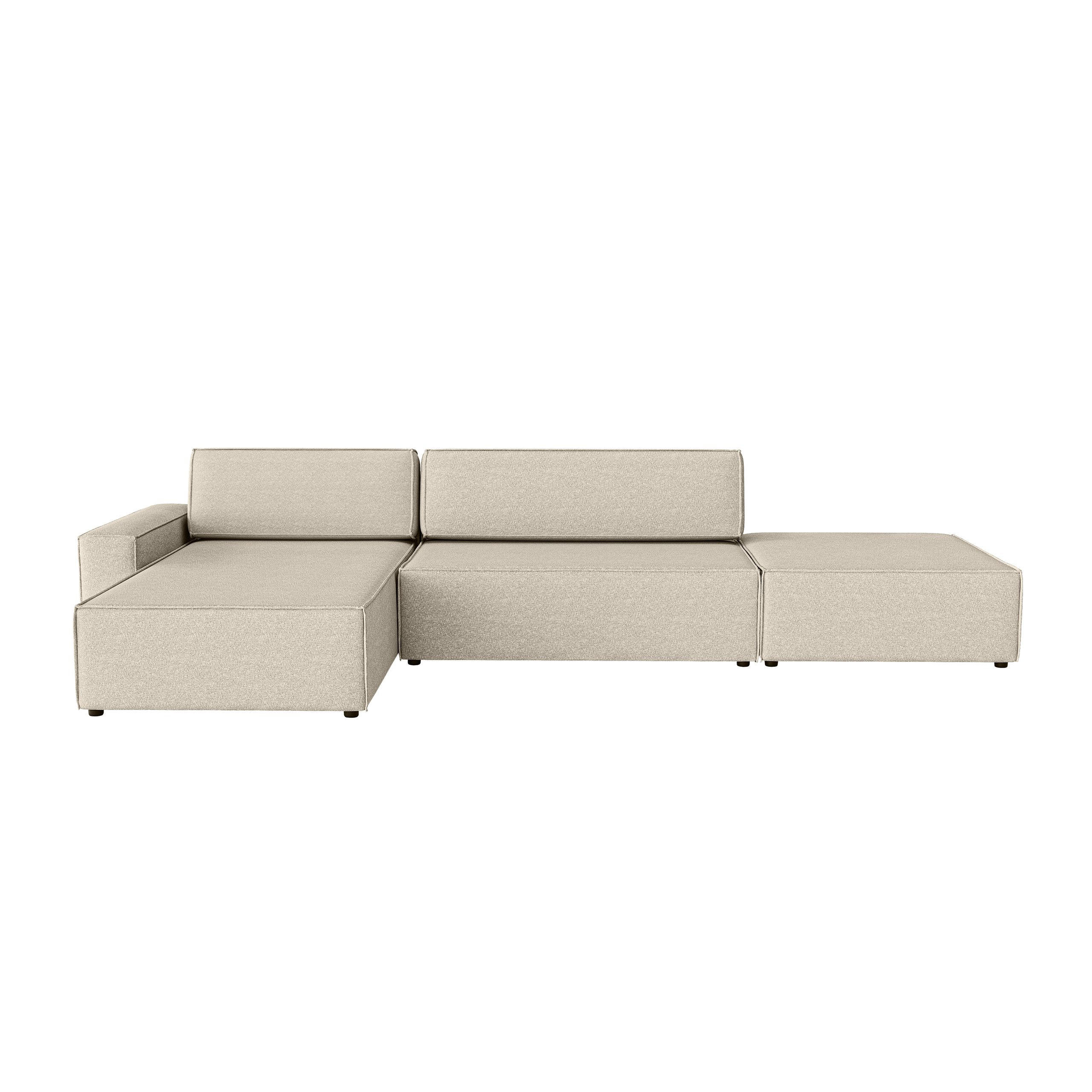 ECKSOFA Lummo La mit Schlaffunktion, Beige - Beige, Textil (363/185cm) - Fedve